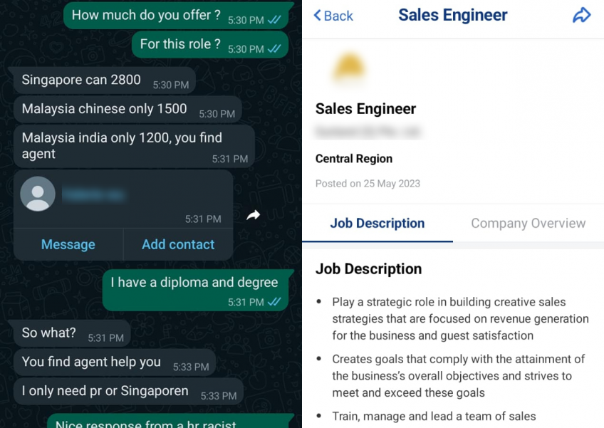 'Singaporean $2,800, Malaysian-Indian $1,200': Malaysian says he got lowballed by prospective Singapore employer