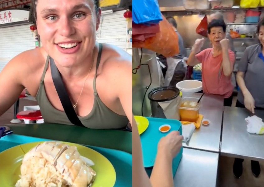 US athlete Ilona Maher stoked after visiting Maxwell Food Centre, says hawkers will ‘give good chicken if you work out’