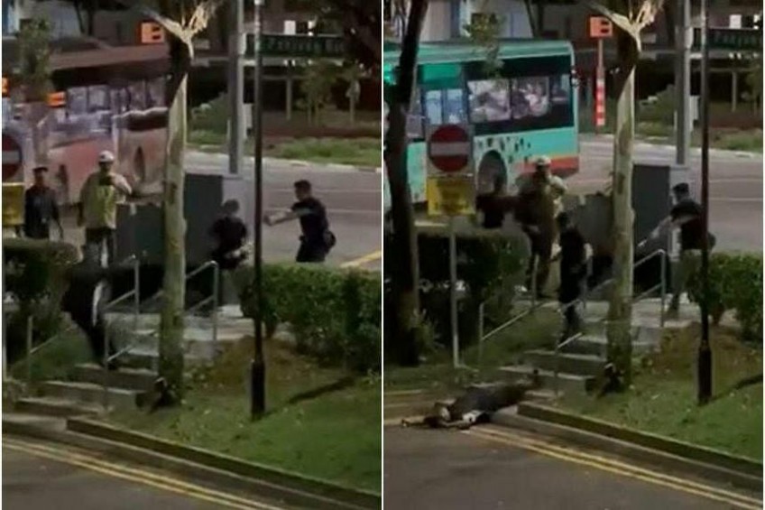 Police taser man who assaulted auxiliary police officer with metal bar in Bukit Panjang