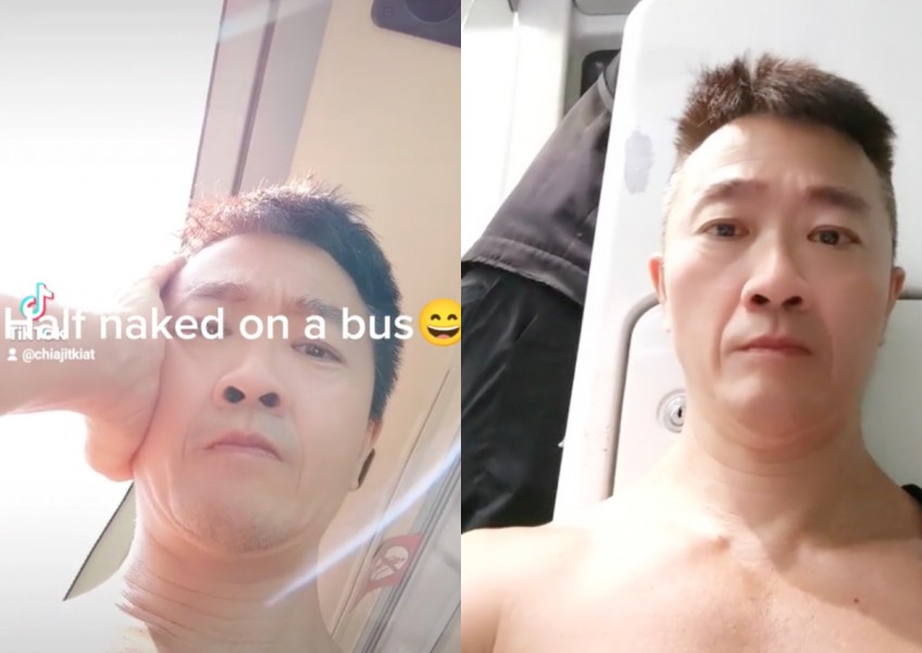 It's an expression, man retorts after being trolled for recording himself half-naked on bus and train