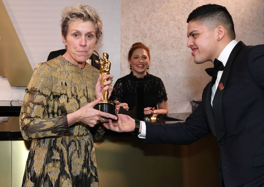 Frances McDormand's Oscar briefly stolen; viewing figures slump