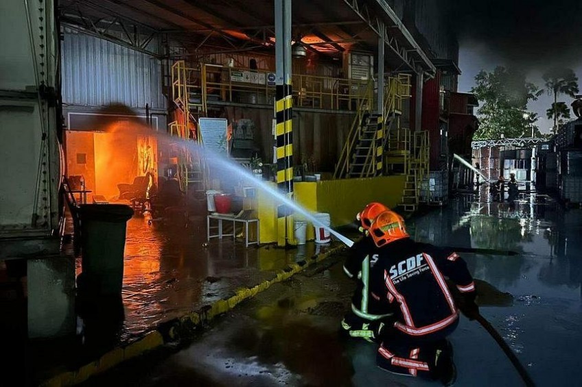 2 workers injured in Tuas South warehouse blaze