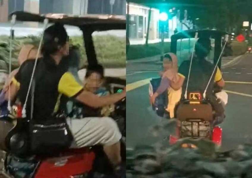 'Very dangerous': Family of 4 spotted riding PMA on road in Yishun 'Very dangerous': Family of 4 spotted riding PMA on road in Yishun 