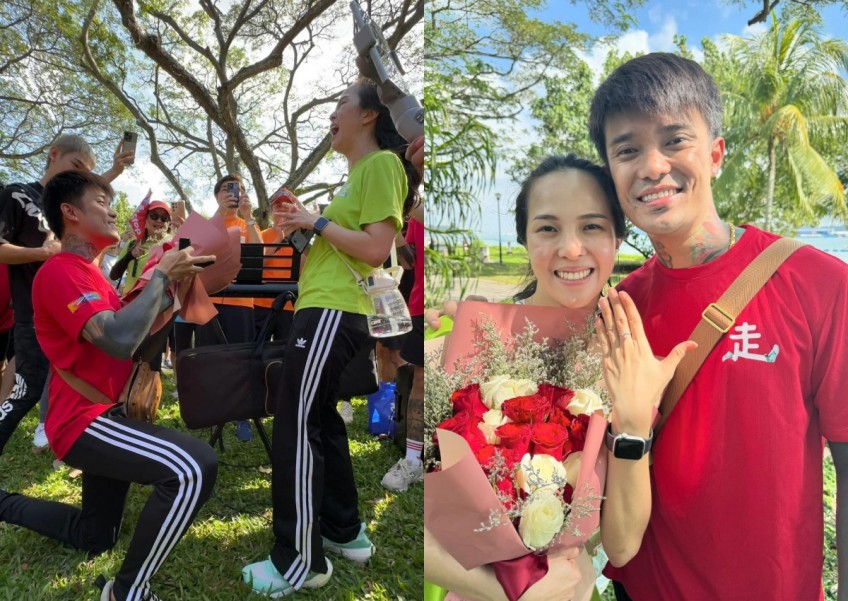 'She said yes!' Simonboy proposes to girlfriend during senior citizens' Sunday walk at Pasir Ris Park