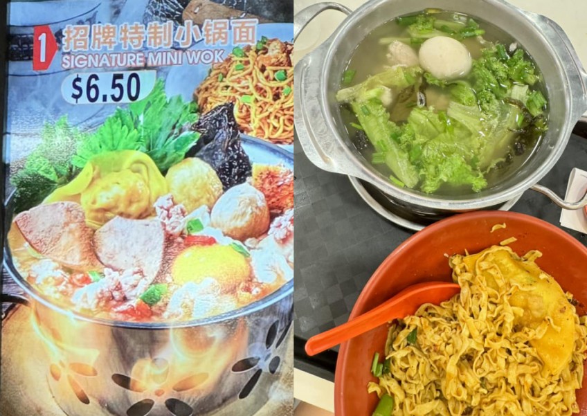 Diner complains about missing ingredients from mini wok, Sengkang stall manager responds