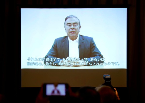 In first public address, Ghosn says he is innocent and victim of backstabbing
