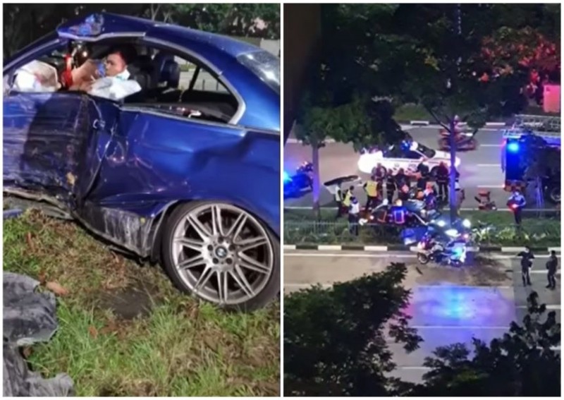 High-speed chase on expressway ends in crash at Punggol