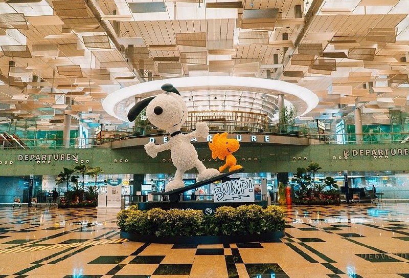 A Snoopy-themed snow house & Line Friends' BT21 have arrived at Changi Airport