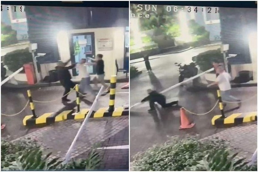 Condo security officer assaulted by 2 men in CCTV footage