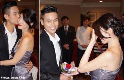 Local artiste Andie Chen marries Taiwanese actress Kate Pang who is 10 weeks pregnant