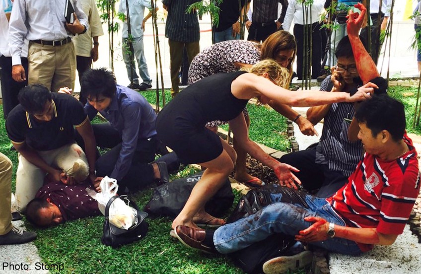 Man who caught attacker at Raffles Place: I just tackled him on instinct