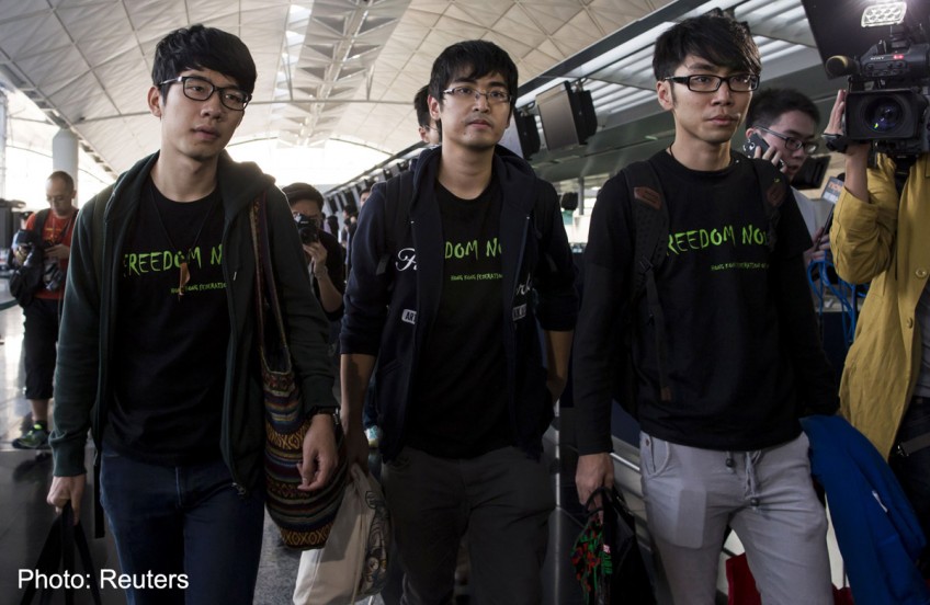 HK protest leaders say stopped from flying to Beijing