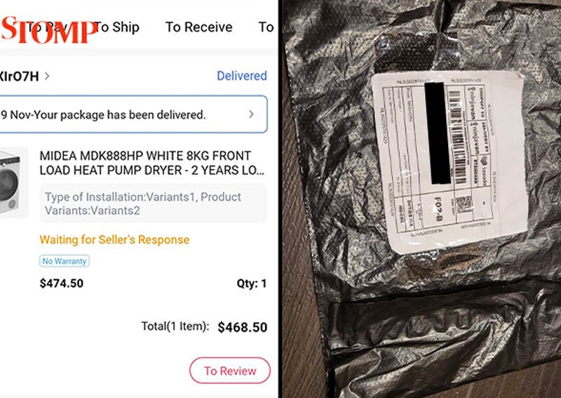 'They sent me this nonsense plastic': Woman pays $468 for dryer during Lazada 11.11 sales, receives empty parcel