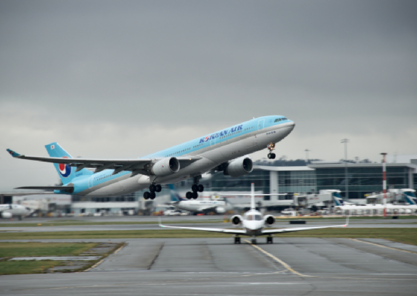 Woman tries to open plane door during Korean Air flight, gets detained by police