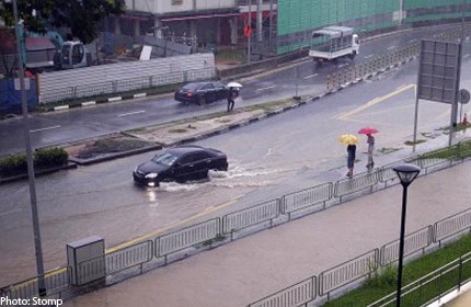 Heavy rain causes flash floods in several parts of S'pore