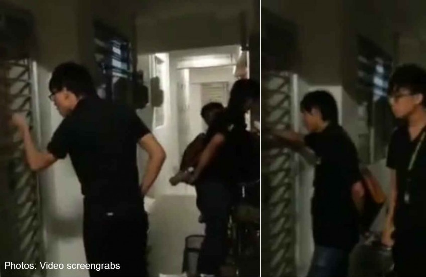 Caught-on-camera: Licensed debt collectors harass debtor at his flat