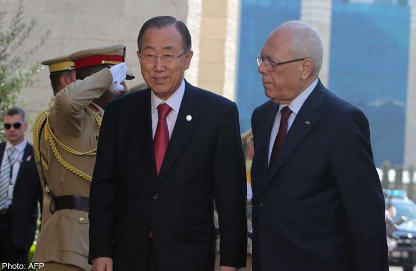 UN chief Ban visits war-scarred Gaza Strip