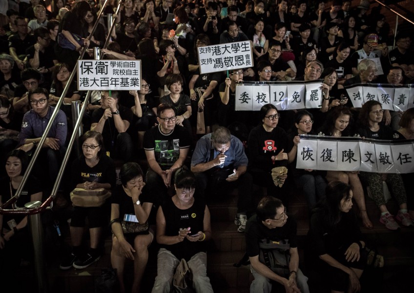 More than 1,000 join protest at Hong Kong University for academic freedom