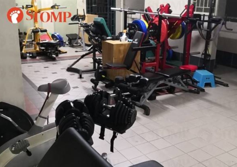 HDB resident sets up personal gym at lift lobby
