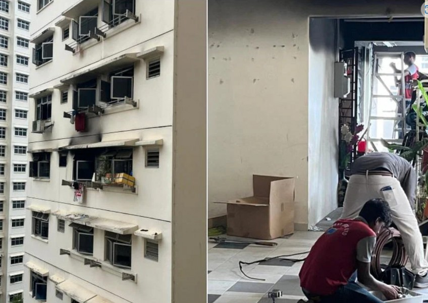Fire breaks out in Punggol HDB flat: 3 residents, 1 firefighter brought to hospital