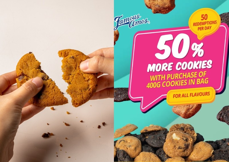 Famous Amos offers 50% more cookies in latest promo from Oct 13 to 15