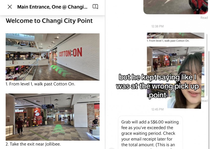 Grab refunds $6 waiting fee after app directs woman to wrong pick-up point in Changi City Point