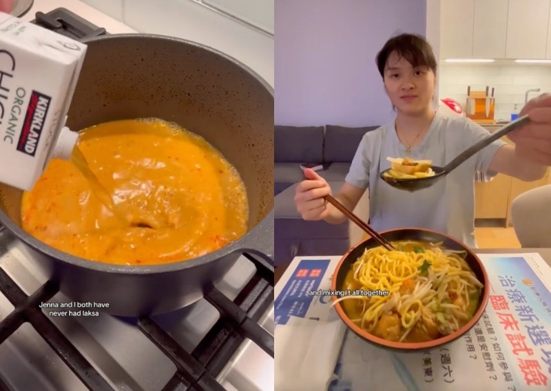 'No need for chicken broth': Netizens chime in at TikTok users' first try at cooking laksa