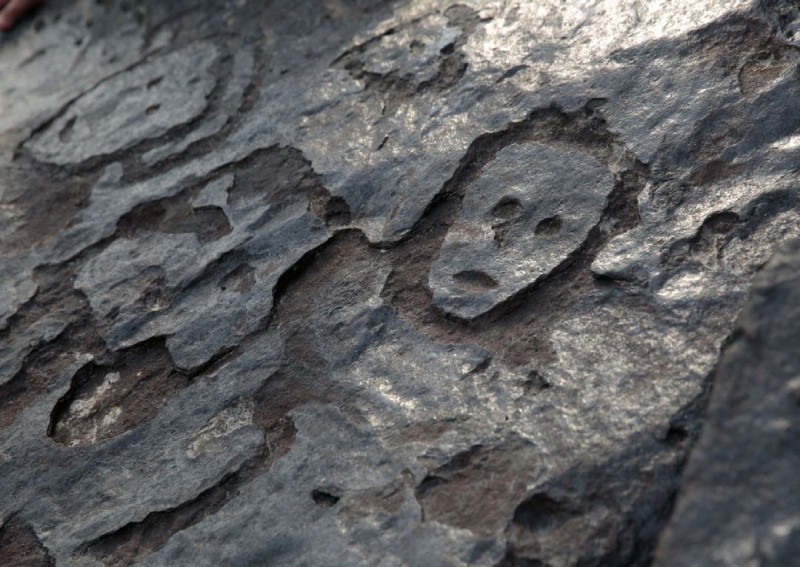 Ancient Amazon River rock carvings exposed by drought