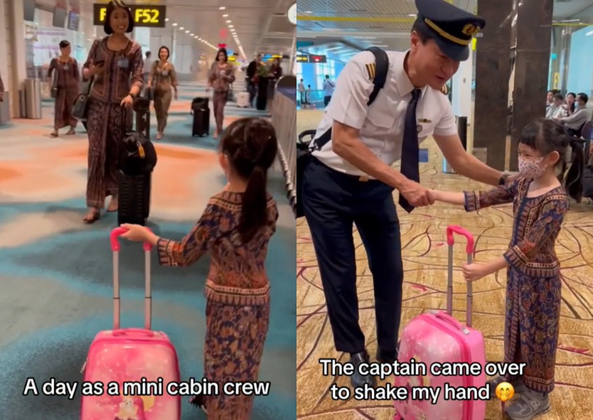 5-year-old girl in SIA's sarong kebaya delights crew; mum shares it was her dream job