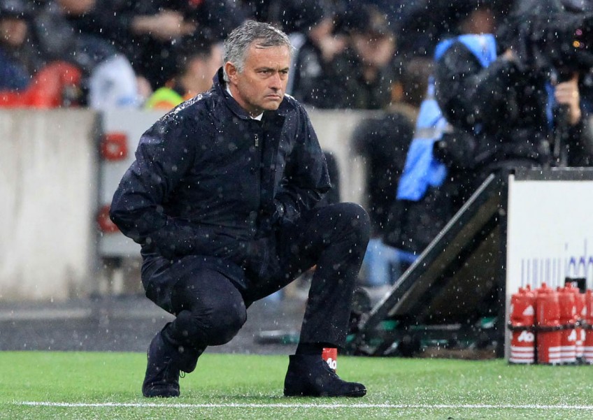 Football: Mourinho points finger after Man Utd derby loss