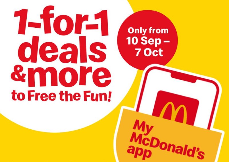 1-for-1 deals on McDonald's app