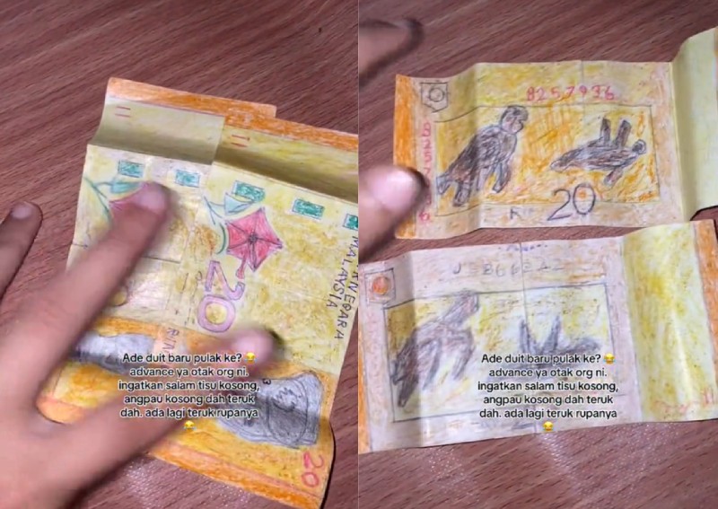 Fake money, real effort? Woman in Malaysia finds hand-drawn bank notes in wedding ang bao