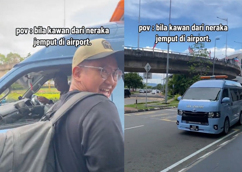 'When a friend from hell welcomes you': Man gets picked up from Malaysian airport by hearse