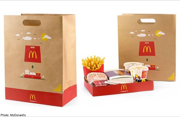 This McDonald's takeaway bag is also a tray
