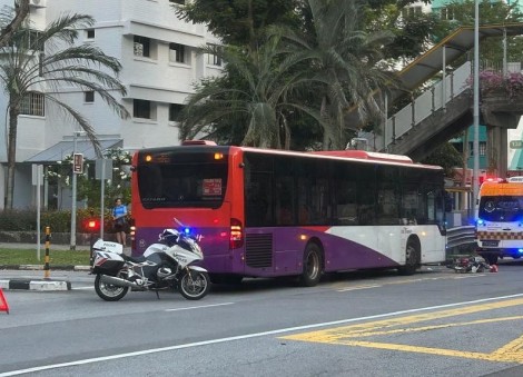 Woman cyclist, 69, hospitalised after collision with bus in Bedok