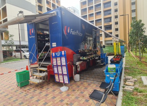 Going shopping? Tengah residents can now get daily necessities from mobile grocery truck, food vending machines