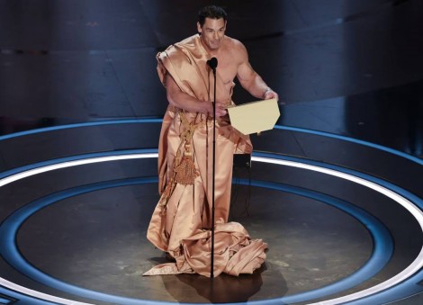 John Cena presents Oscars' Best Costume Design award naked with just an envelope to cover his modesty